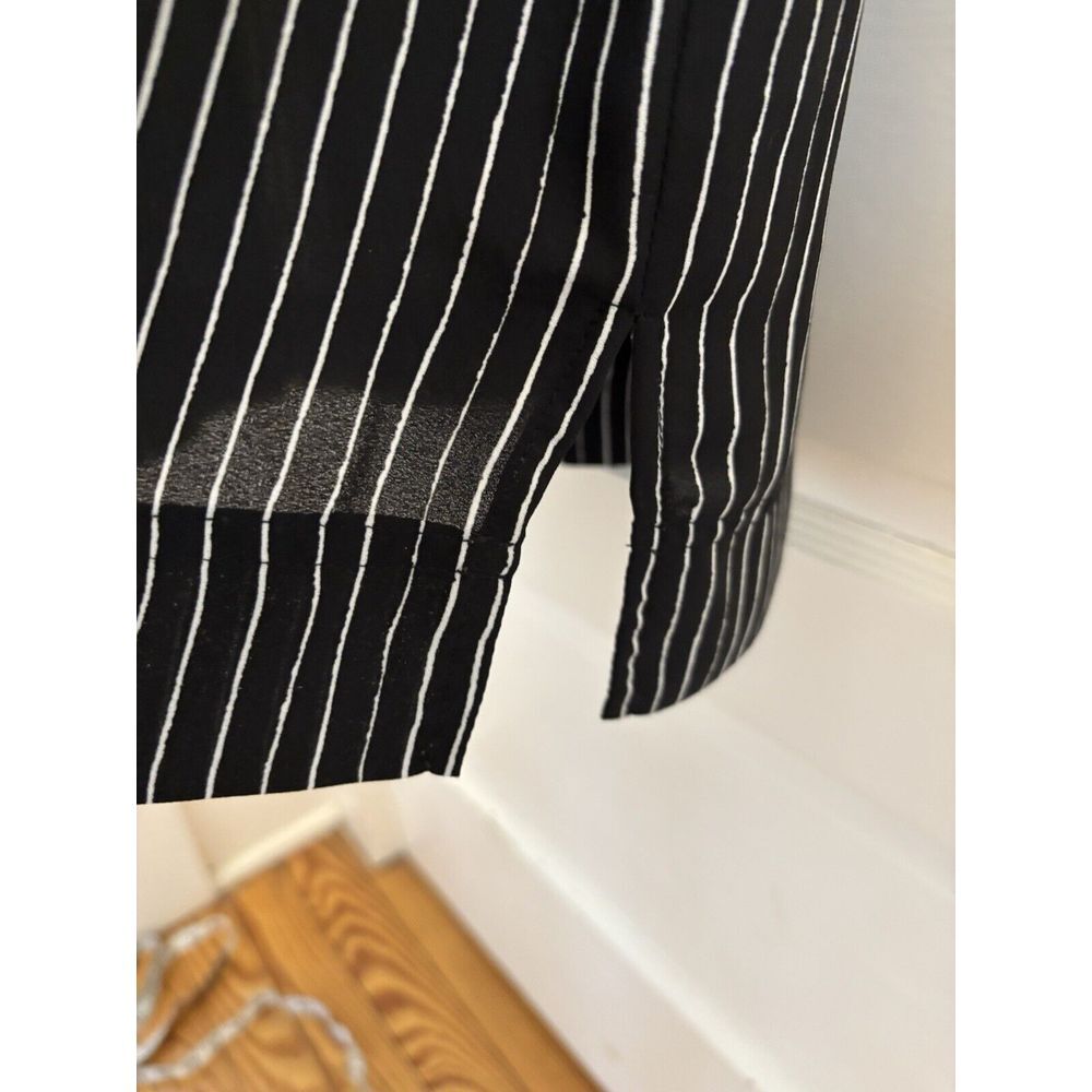 Madewell Novel Shift Dress in Chalkboard Stripe V-Neck Black‎ White Size Small - Picture 6 of 8